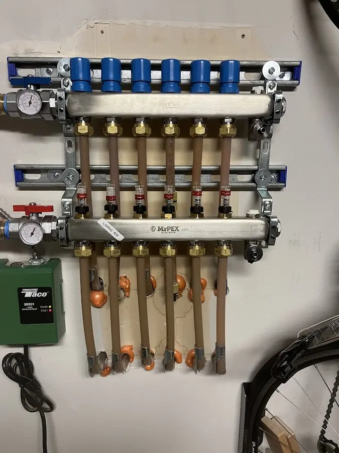 Plumber performing Gas Line Installation at a residential property in Columbia